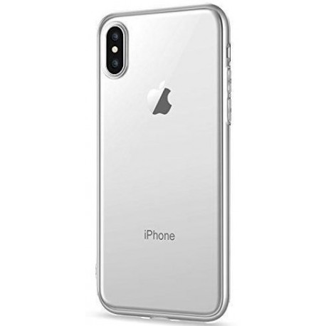 iPhone X/XS Silikone Cover - Gennemsigtig med Sølv kant