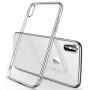 iPhone X/XS Silikone Cover - Gennemsigtig med Sølv kant