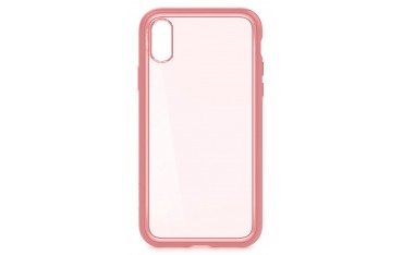iPhone X / XS Silikone Cover - Gennemsigtig med Pink kant