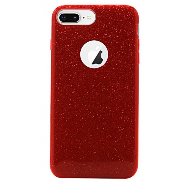 iPhone 6 Plus/6s All-around Beskyttelse Glimmer Cover - Rød