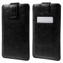 Universal Smartphone PU Læder Sleeve med Kort Lomme - XXL - Sort