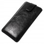 Universal Smartphone PU Læder Sleeve med Kort Lomme - XXL - Sort