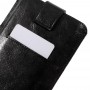 Universal Smartphone PU Læder Sleeve med Kort Lomme - XXL - Sort