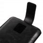 Universal Smartphone PU Læder Sleeve med Kort Lomme - XXL - Sort