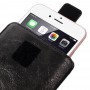 Universal Smartphone PU Læder Sleeve med Kort Lomme - XXL - Sort