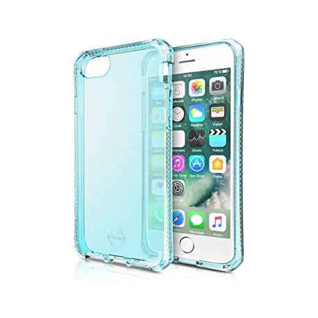 ITSKINS Antishock Gel Case Cover til iPhone 6 / 6s / 7 / 8 -  Gennemsigtig-Blå