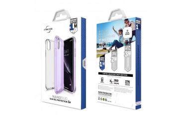 ITSKINS Antishock Slim Gel Cover til iPhone XS MAX 2-pak - Gennemsigtig og Lilla