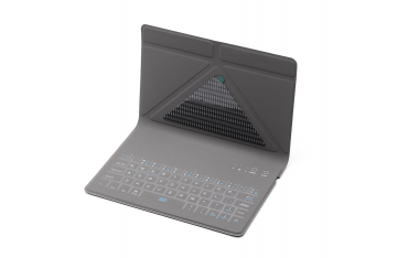 Universal Bluetooth Keyboard m. Dansk Tastatur Læder Origami Case Blå 9"-11"