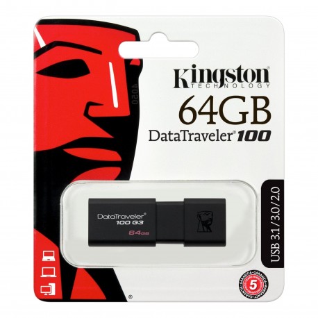 KINGSTON DataTraveler 100 G3 USB Nøgle 64 GB