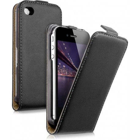 iPhone 4 / 4S Læder Cover med Kreditkort Lomme (Sort)