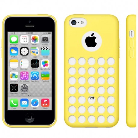 Hollow Dot TPU Cover til iPhone 5C - Gul