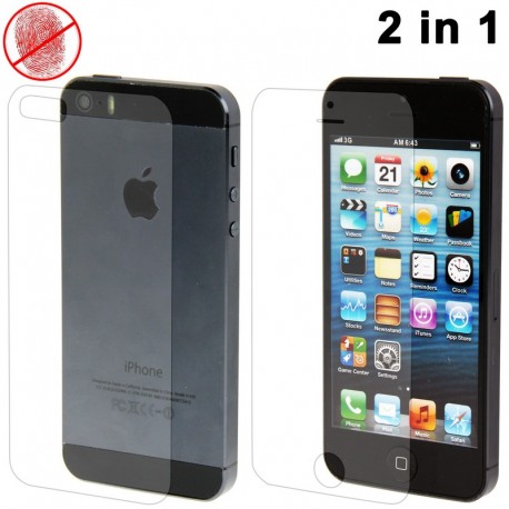 Høj kvalitet 2 i 1 (Front+Bag) Anti-Glare LCD Skærmbeskyttelse til iPhone 5S (Japan Concept)