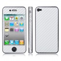 Apple iPhone 4 4S Carbon Skin Sticker Hvid