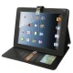 High Quality "Crazy Horse" mønstre flip læder etiu med holder & kort lomme til iPad 4 / iPad 3 / iPad 2 (Sort)
