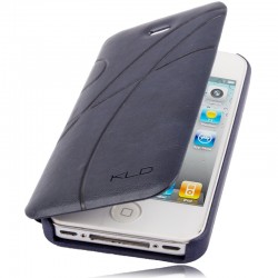 Kalaideng Oscar Series Flip læder etui til iPhone 4 / 4S (Mørkeblå)