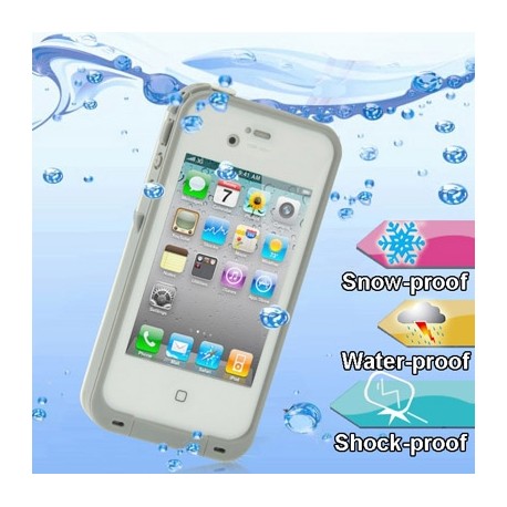 Ultra-slim Design Waterproof / Snow-proof / Dirt-proof / Shock-proof Protective Case for iPhone 4 & 4S ( Hvid )