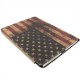 Retro USA flag læder etiu med kreditkort lomme til new iPad (iPad 3) / iPad 4
