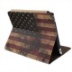 Retro USA flag læder etiu med kreditkort lomme til new iPad (iPad 3) / iPad 4