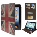 Apple iPad 4 iPad 3 iPad 2 UK flag læder etui med kreditkort lomme