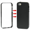 iPhone SE 5S 5 TPU Cover Ramme og Skærm beskyttelse Sort