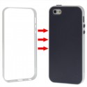 iPhone SE 5S 5 TPU Cover Ramme og Skærm beskyttelse Hvid