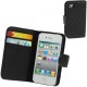 Læder cover / etui med kredit kort lomme til iPhone 4 / 4S (Sort)