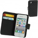 Apple iPhone 4 4S Læder Cover med Kreditkort Lomme Sort