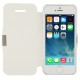Brush Texture Flip Leather Case with Magnet Button for iPhone 5 & 5S (Hvid)