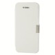 Brush Texture Flip Leather Case with Magnet Button for iPhone 5 & 5S (Hvid)