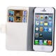 Melkco Litchi Texture Luxury Handmade Leather Case with Credit Card Slot for iPhone 5 & 5S (Hvid)