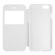 Cowhide Texture Pattern Horizontal Flip Leather Case with Call Display ID for iPhone 6( Hvid)