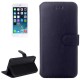 Horizontal Flip Læder Etui med Holder til iPhone 6 (Sort)