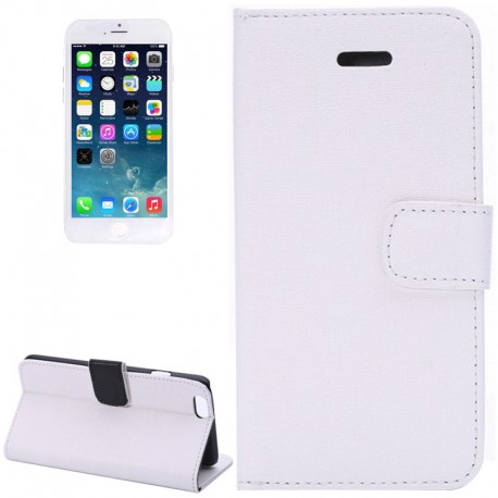 Oracle Texture Horizontal Flip Læder Etui med Kort beholder og Holder til iPhone 6 (Hvid)