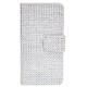 Diamand Mønstre Læder Etui med Kort Holder til iPhone 6 (Sølv)