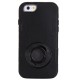Shockproof Touch LCD + Silicone + Hård Plastik Etui med Ring Holder til iPhone 6 (Sort)