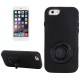 Shockproof Touch LCD + Silicone + Hård Plastik Etui med Ring Holder til iPhone 6 (Sort)