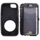 Shockproof Touch LCD + Silicone + Hård Plastik Etui med Ring Holder til iPhone 6 (Sort)