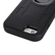 Shockproof Touch LCD + Silicone + Hård Plastik Etui med Ring Holder til iPhone 6 (Sort)