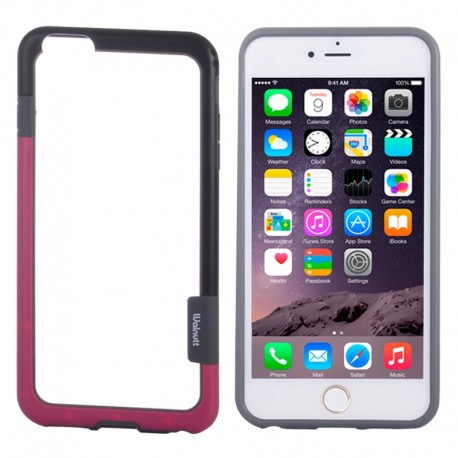 Bumper (To-Farver) til iPhone 6 (Sort+Magenta)