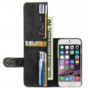Apple iPhone 6/6S Crazy Horse Læder Etui med Kort Holder Sort