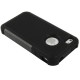 Shock Proof Dual Layer Gele Silikone Hård Plastik Cover til iPhone 4 & 4S (Sort)