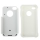 Shock Proof Dual Layer Gele Silikone Hård Plastik Cover til iPhone 4 & 4S (Hvid)
