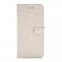 iPhone 6 / 6S Krokodil Mønstre PU Læder Etui med Kort Lomme Hvid