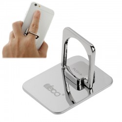 Universal 360 Degree Rotatation Encrusted Metal Glass Ring Holder / Car Hanging Ring til Smart Phones og Tablets (Sølv)