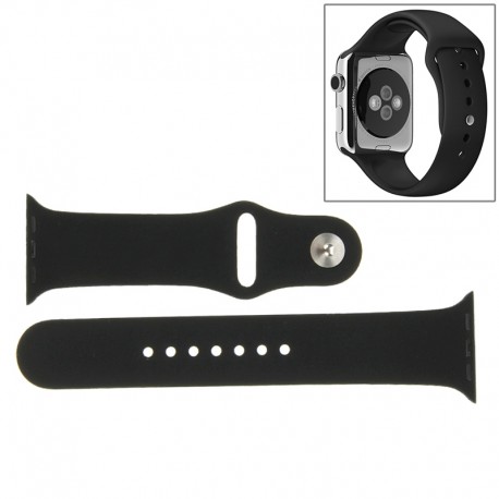Apple Watch / 42 mm - Sport Gummi Urrem med "Pin-and-tuck" Lukning (Sort)