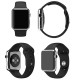 Apple Watch / 42 mm - Sport Gummi Urrem med "Pin-and-tuck" Lukning (Sort)