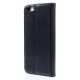 Glossy Læder Beskyttelses Cover til iPhone 6S / 6 - mørkeblå