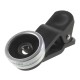 3- i -1 Fisheye Lens & Makro Linse & Bred Vinkel Linse til iPhone Samsung HTC - Sølv