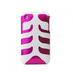 Fishbone Plastic Case for Apple iPhone 3GS iPhone 3G - White & Pink