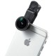 Universal Clip 185 Graders Fisheye Linse til iPhone Samsung HTC LG - Sort